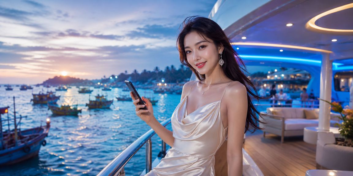 Người dùng thư giãn tại bãi biển Mũi Né vừa dùng điện thoại kiểm tra bonus cashback